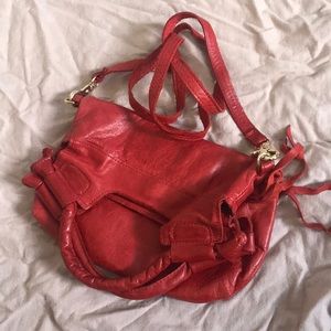 Little red leather wear it every way bag!